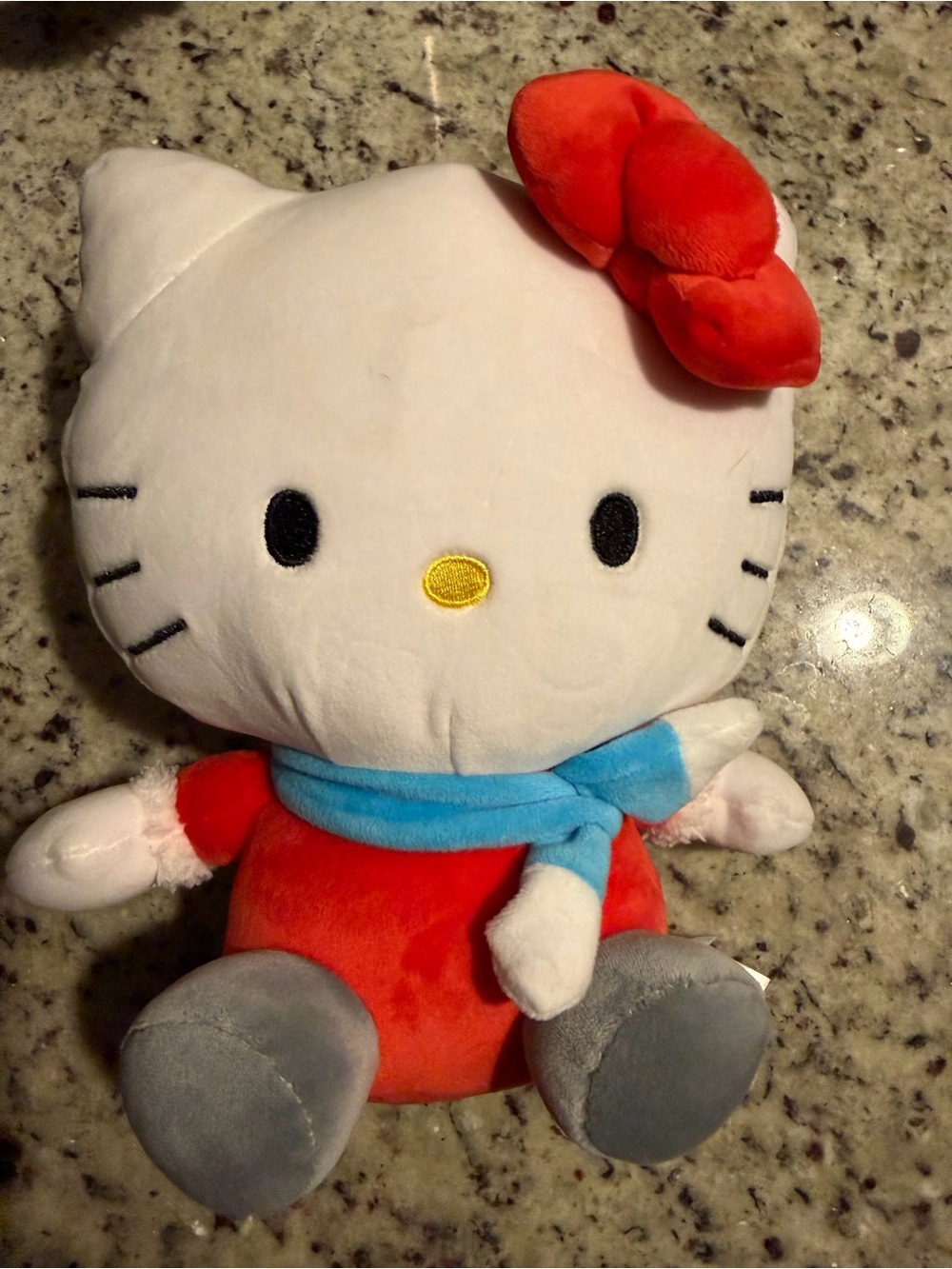 Hello Kitty Red Plush Toy with Blue Scarf